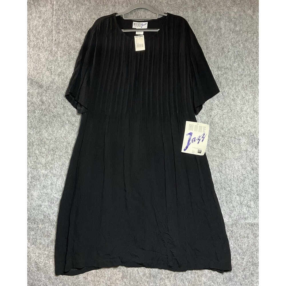 Vintage Dress Womens Plus 2X Black Short Sleeve Long Flowy Boho Goth Casual